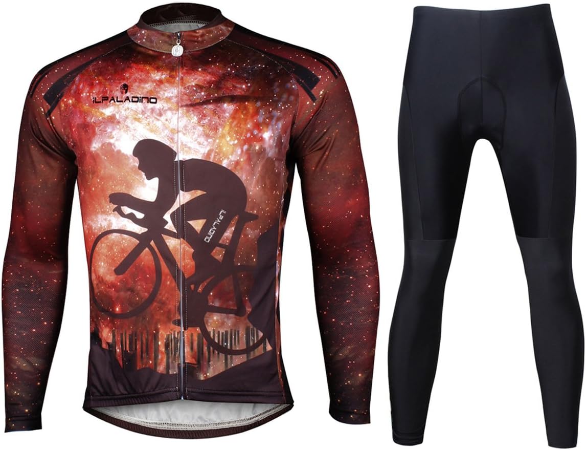 ILPALADINO Men's Cycling Jersey Clothing Set Long Sleeve Pant Riders Breathable