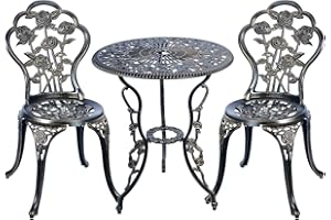 C/G PATIO CASA C/G 3 Piece Bistro Set, Outdoor Patio Table, Anti-Rust Cast Aluminum for Front Porch & Yard (Antique Copper)