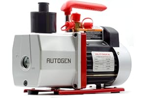 AUTOGEN 2-Stage Air Vacuum Pump 5CFM 3/4HP 0.3 Pa for HVAC/AUTO AC Refrigerant Recharging, Degassing Wine, Milking Cow, Food Processing