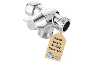 HammerHead Showers® Solid Metal 3 Way Shower Diverter Valve - Shower Arm Diverter Connects Fixed and Hand Held to Shower Arm - Shower Diverter for Dual Shower Head - Shower Splitter 2 Way - Chrome