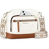 RAINSMORE Small Crossbody Bags for Women Pu Leather Crossbody Purses Shoulder Bag Handbags Cross Body Travel Purse