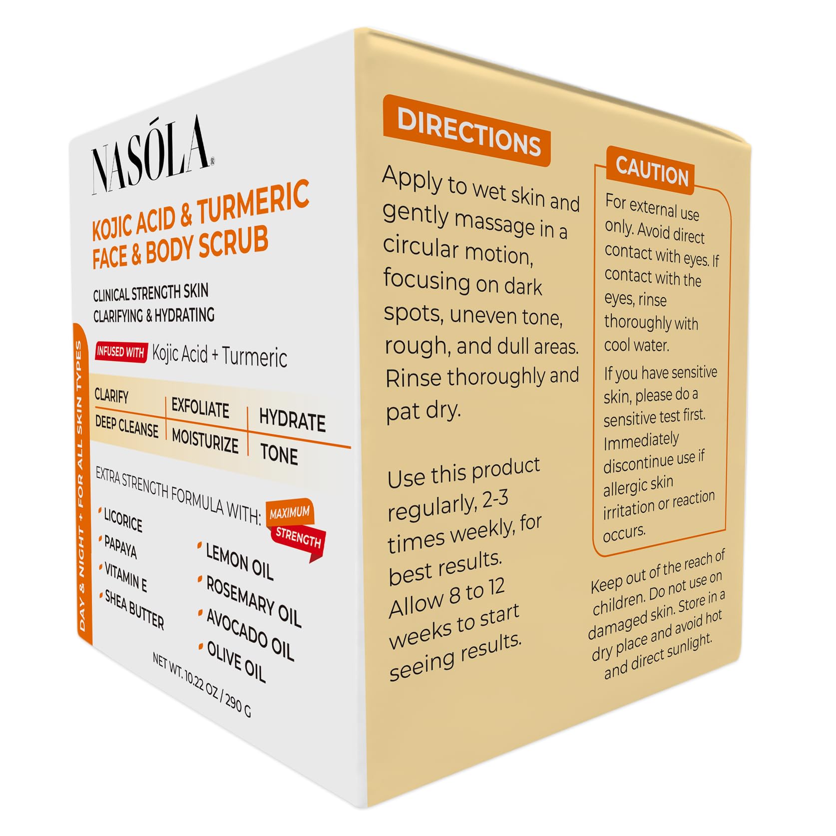 Nasola Kojic Acid Turmeric Face and Body Scrub