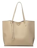 Dreubea Women's Soft Faux Leather Tote Shoulder Bag