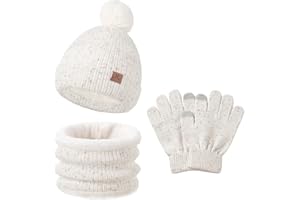 DS DADOU&XIAOSHAN Toddler Hat Scarf Glove Set 2t-4t Boy Girls Winter Beanie Hat Neck Warmer Mitten Kids Hats And Gloves Ages 4-8 Fleece Lined