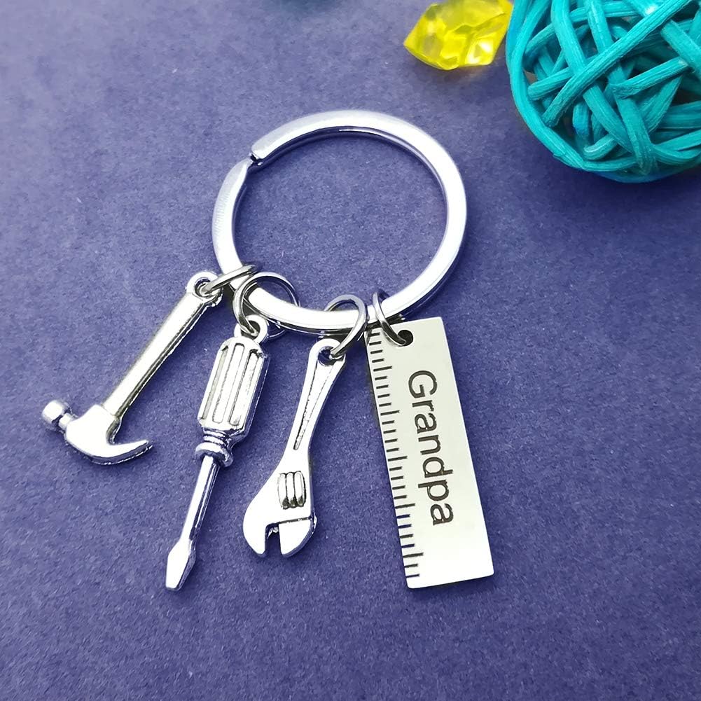 Grandad Keyring Gift Fathers Day Gift Grandad Ruler Keychain Tool Charms Pendant Keyring Christmas Birthday Gift for Grandad Thanksgiving Gift Grandad Gift from Granddaughter Grandson - Image 4
