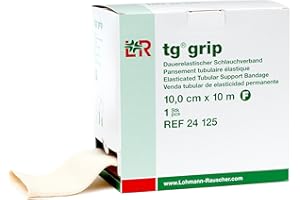 Lohmann & Rauscher Tg Grip, Size F, 10cm x 10m, Elasticated Tubular Compression Bandage for Light & Comfortable Support, Sleeve for Sprains, Strains, Soft Tissue Injuries, Skin Friendly Stockinette