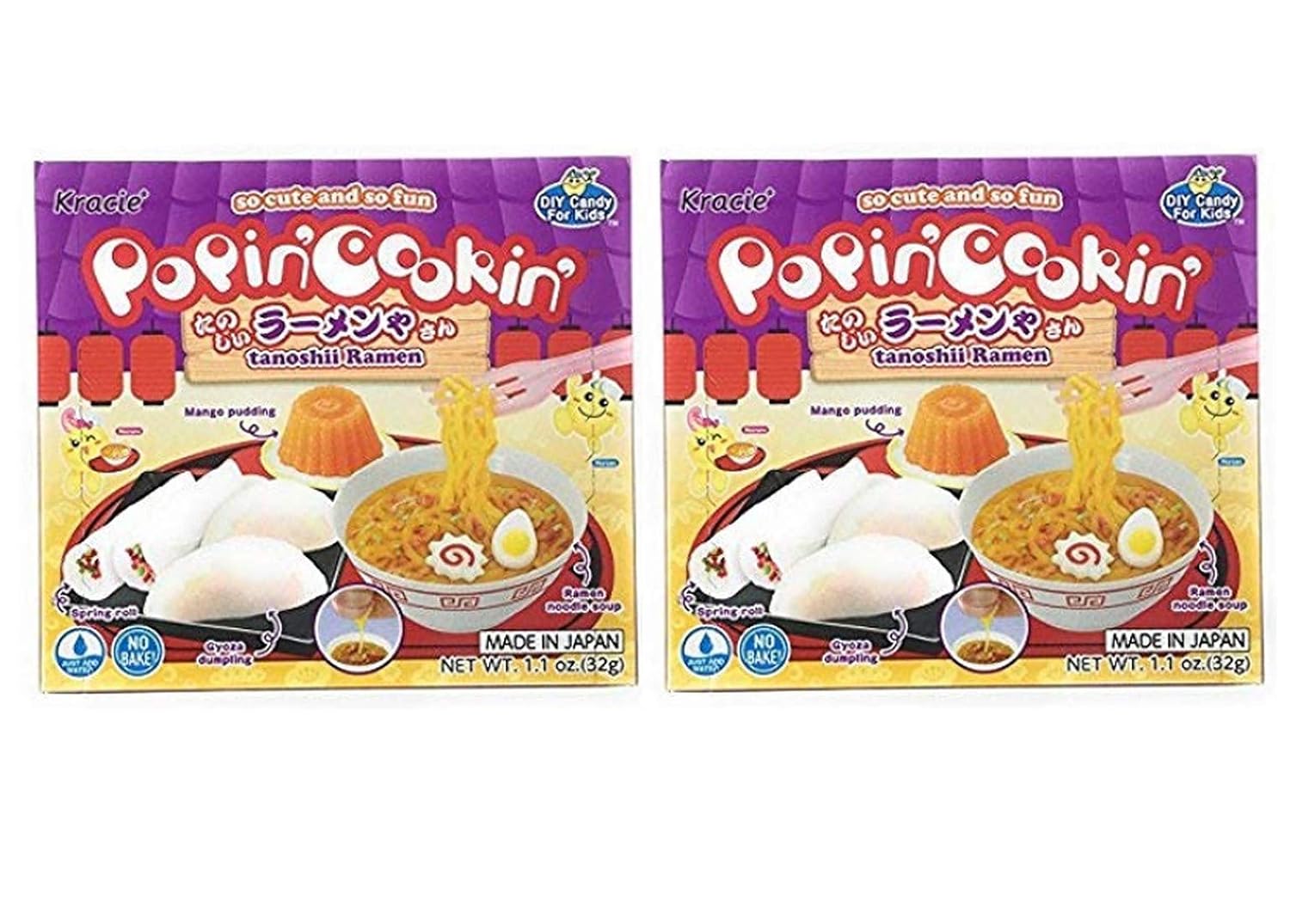 Kracie Popin Cookin Tanoshii Ramen DIY Candy (2 Pack, Total of 2.2oz