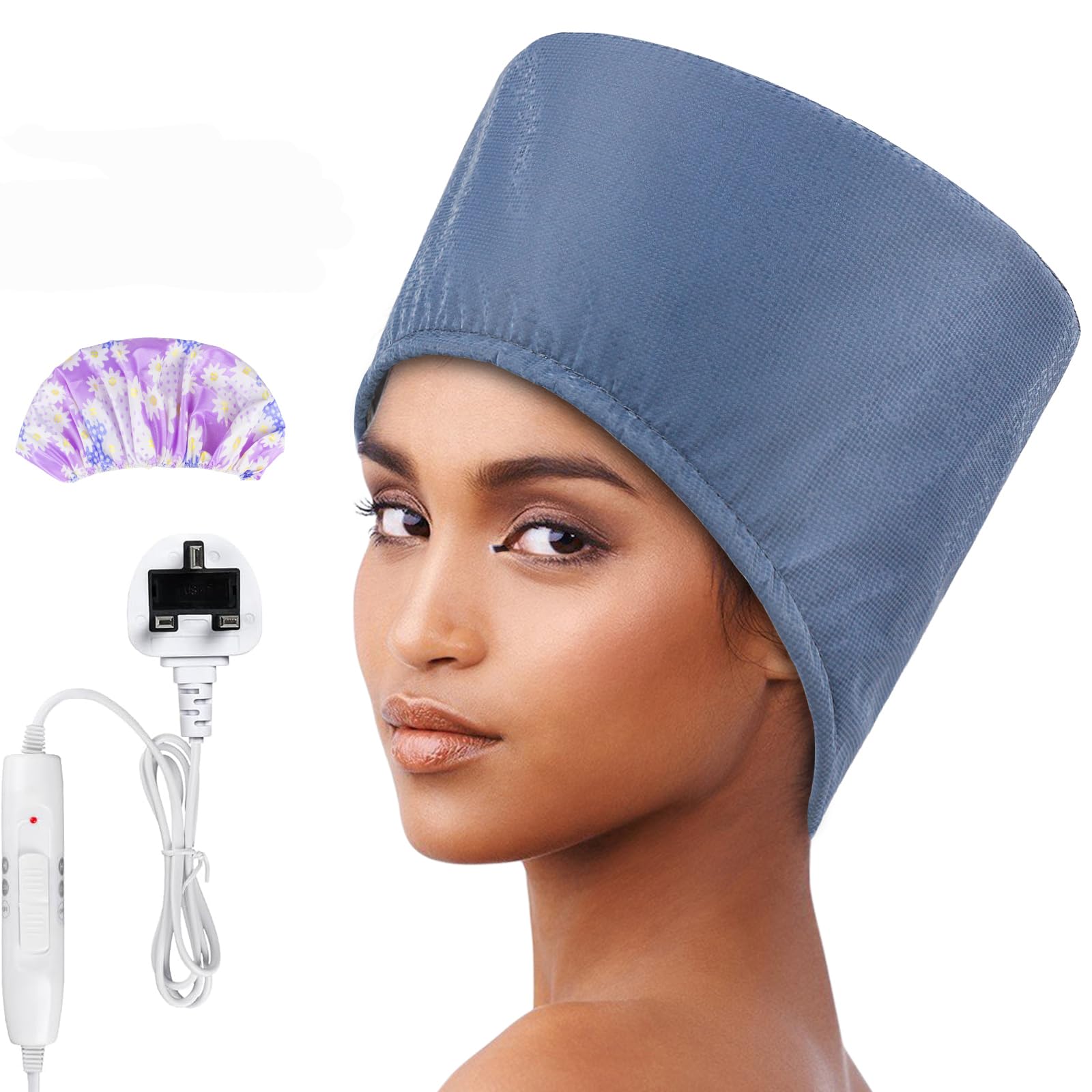 Hair Steamer,Totofac Electric Hair Care Hat Heating Cap with 2 Mode Temperature Control for Hair Spa Home Thermal Treatment Beauty Steamer Cap (Blue)