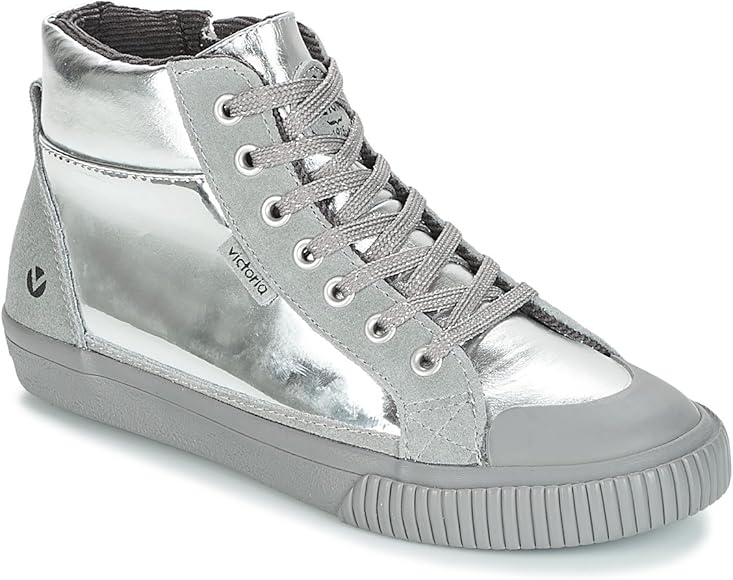high top silver sneakers