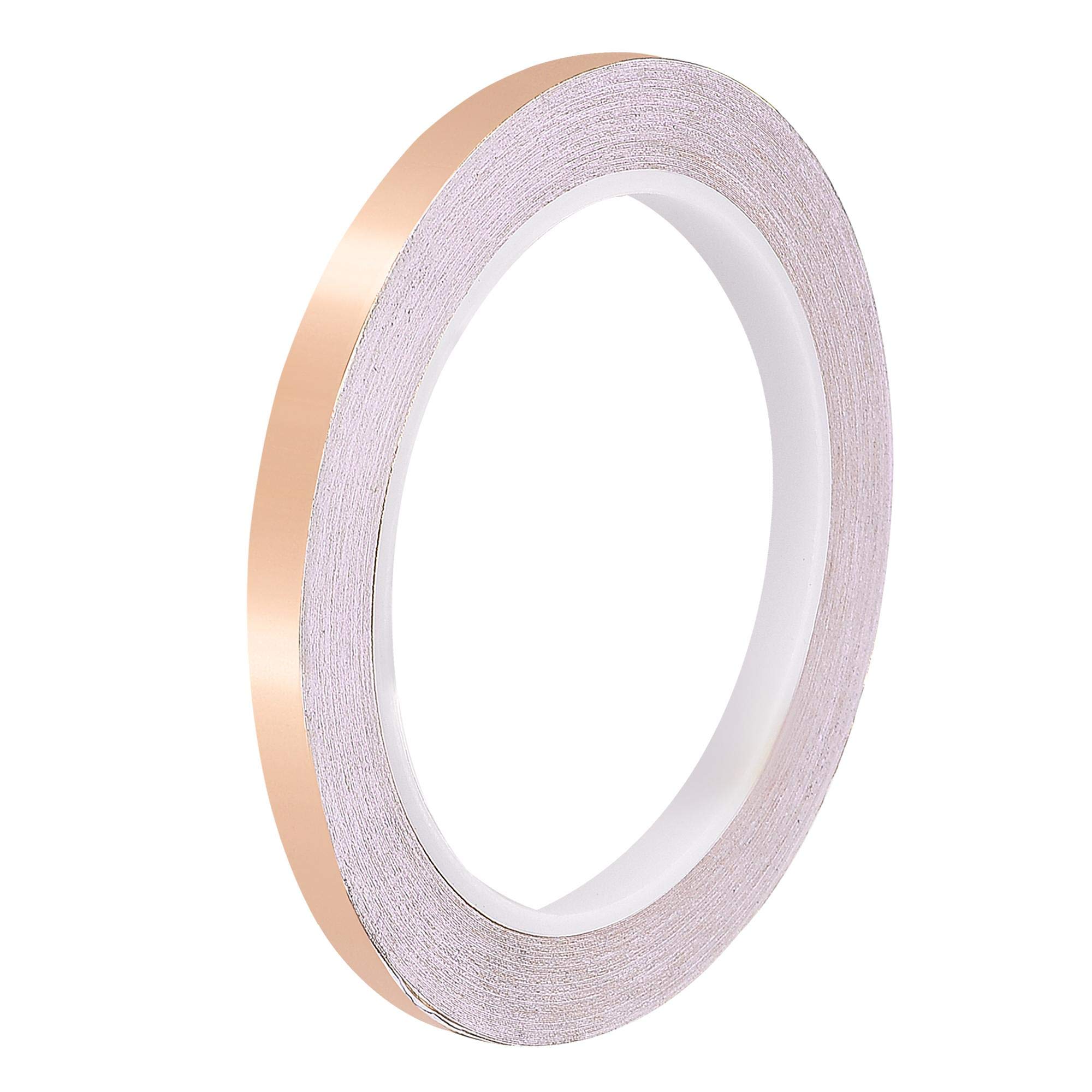 uxcell Single-Sided Conductive Tape Copper Foil Tape Adhesive 6mm x 20m/65.6ft for Guitar, EMI Shielding Crafts, Electrical Repairs, Stained Glass 1pcs