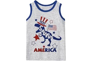 MUJOQE 4th of July Tank for Boy Girl American Flag Shirts Kids Patriotic Outfit Independence Day Sleeveless Tops 2-7T
