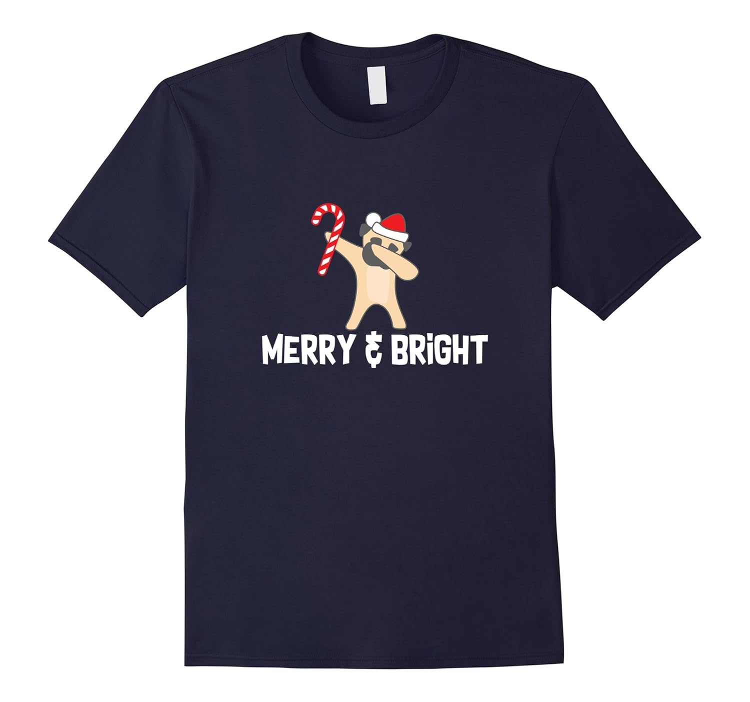 Christmas Dabbing Santa Pug T-Shirt, Merry & Bright Gift-Rose