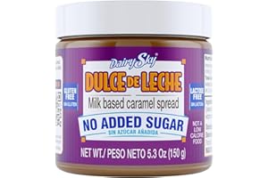 DairySky Dulce de Leche No Added Sugar - 5.3 oz Made with Real Milk,Erythritol & Stevia, Gluten-Free - Milk Based Caramel - Perfect for Desserts