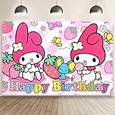 Melody Birthday Decorations,Melody Happy Birthday Banner Backdrop for Kids Birthday Party Supplies (5x3ft)