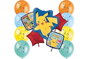 Pokemon Birthday Balloon Bundle Pikachu Foil Bouquet Latex Party Decor Kids Celebration Set