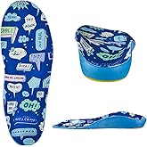 WALKROFEET Kids Insoles for Over-Pronation Soft PU Foam Orthotics Relieve Plantar Fasciitis Flat Foot Child Inserts Gel Heel Cushion (Multicolor, 5-7M Big Kid)