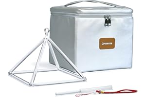 Joysense Clear Quartz Crystal Singing Pyramid 8 inch With Crystal Singing Bowl Striker and Carrying Case