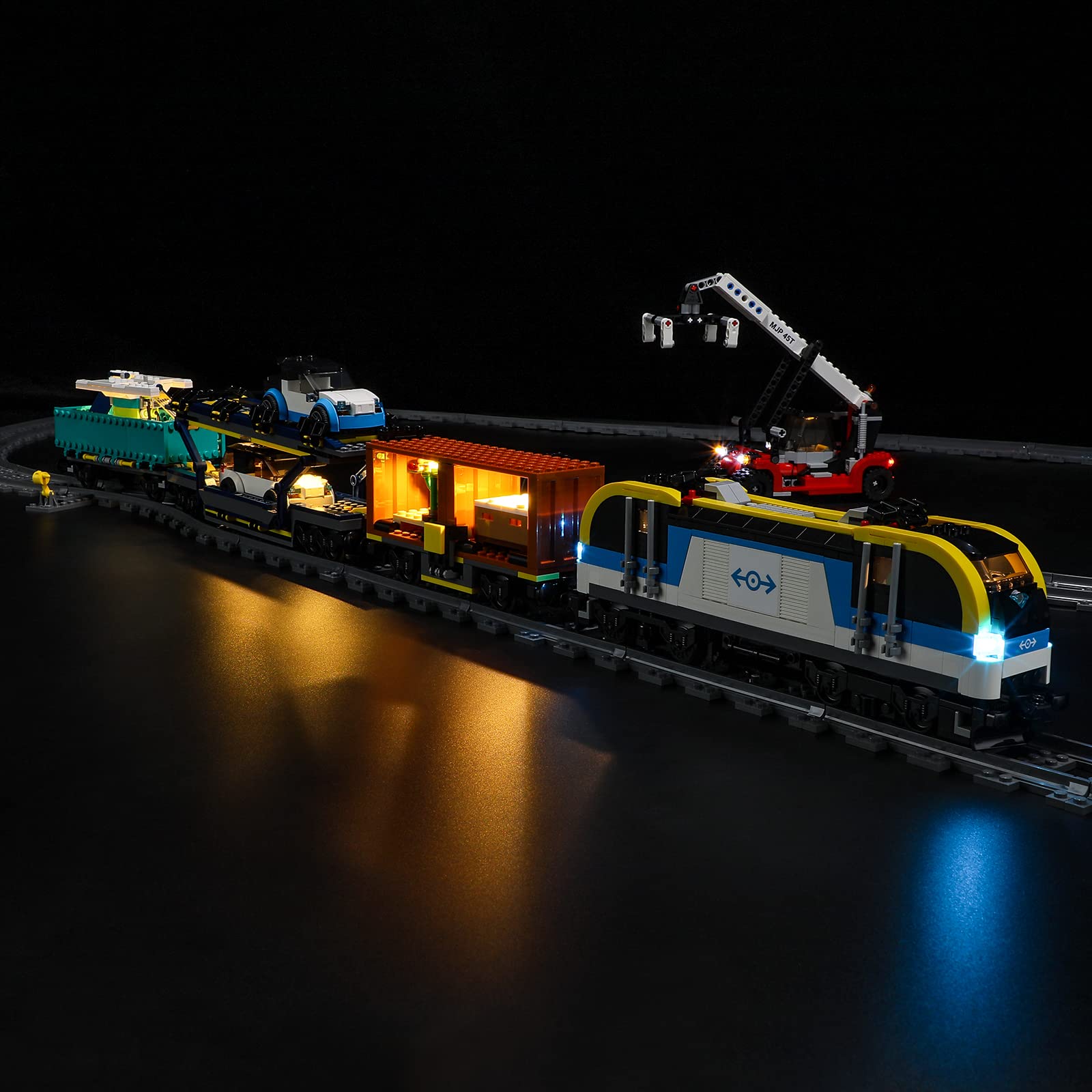 GEAMENT LED Light Kit Compatible with LEGO Freight Train - Lighting Set for City 60336 Model (Building Set Not Included)