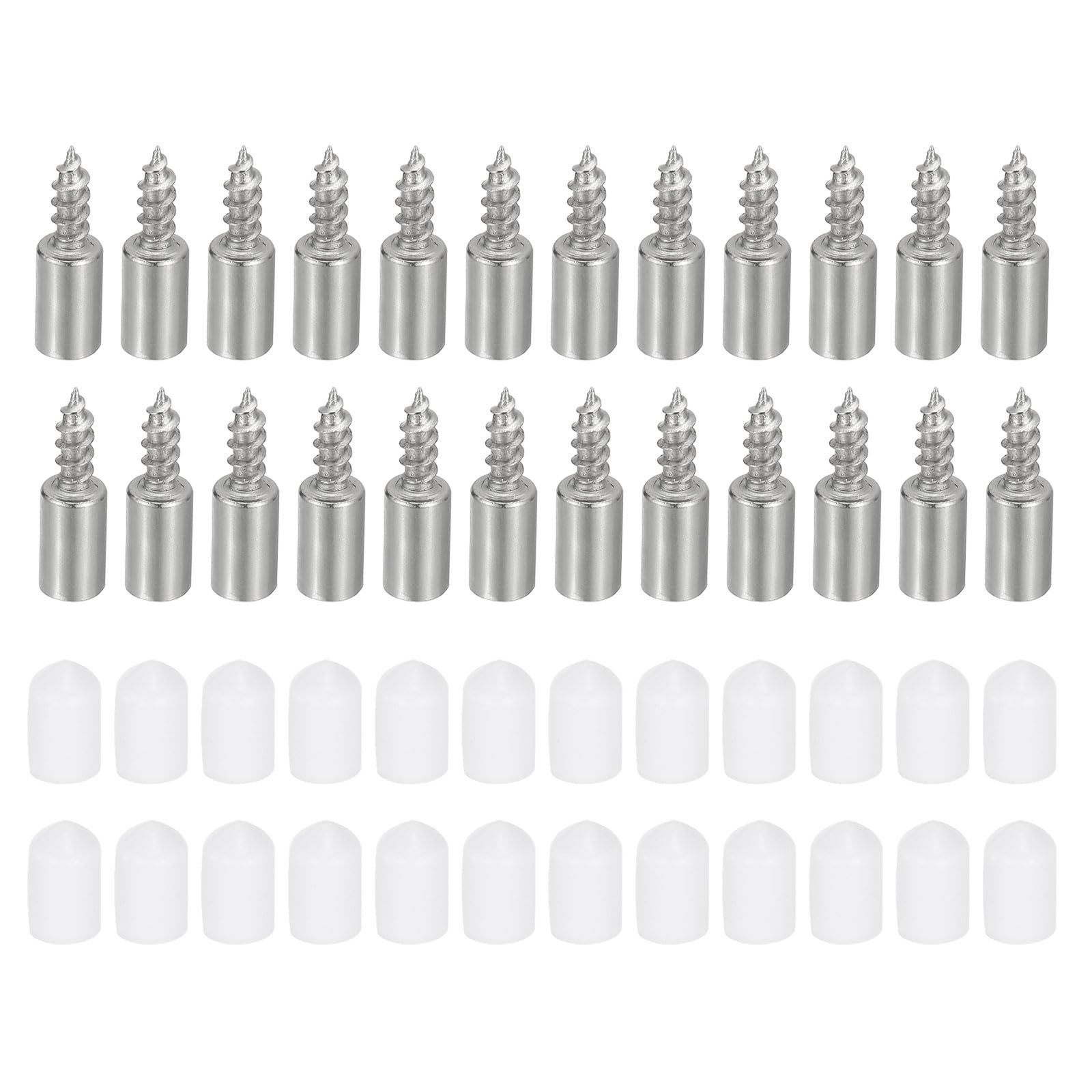 PATIKIL Shelf Support Pegs Nails, 24pcs Shelf Pins with Anti-Slip Rubber Sleeve, Pegs for Shelves for Kitchen Cabinet, Cupboard, Bookcase, Closet and Glass Case,White