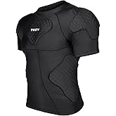 Men's Padded Compression Shirt Football Shoulder Pad Rib Protector, Chest Guard for Adult Baseball Basketball Protective Gear