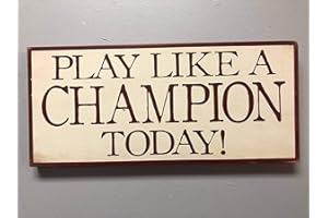 BOYLEE Notre Dame Notre Dame Play Like A Champion Notre Dame Football Custom Wood Signs Design Hanging Gift Decor for Home Coffee House Bar 5 x 10 Inch