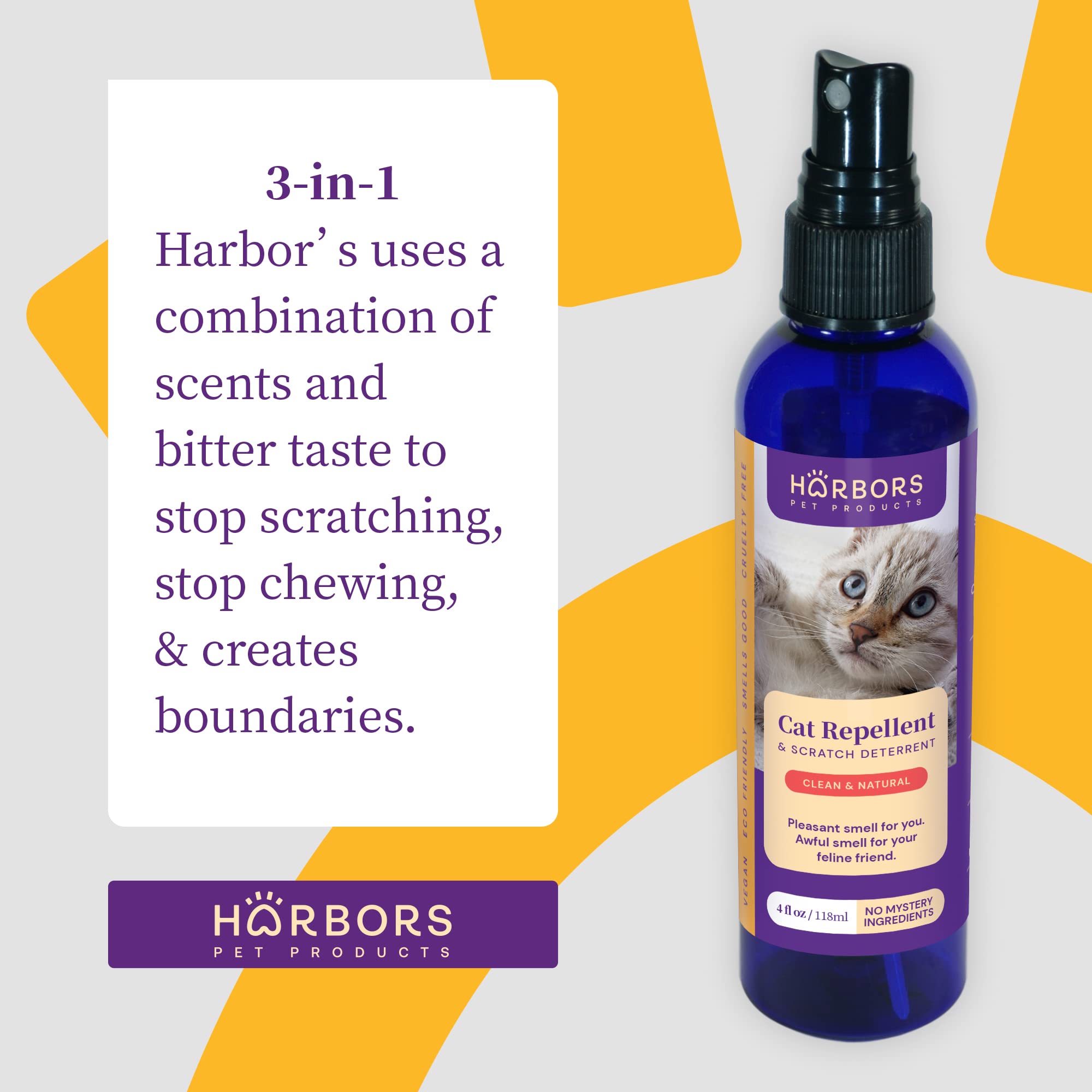 Harbors Cat Scratch and Chewing Deterrent Spray 4 oz / 118 ml