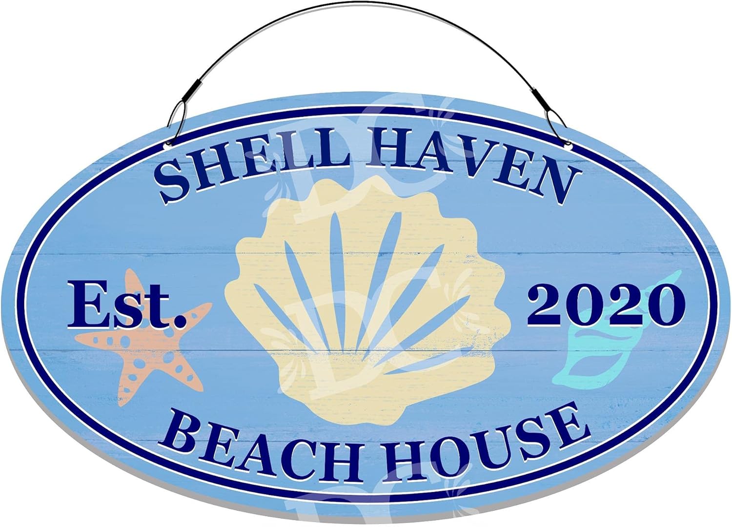 Address Signs - Decorative Concepts Sea Shells Nautical Ocean Themed Personalized Beach House Large Welcome Sign