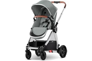 Mompush Ultimate2 Baby Stroller, Premium Convertible Full-Size Stroller for Toddler, Reversible Seat with One Hand Recline Adjustment, Car Seat Adapter Included