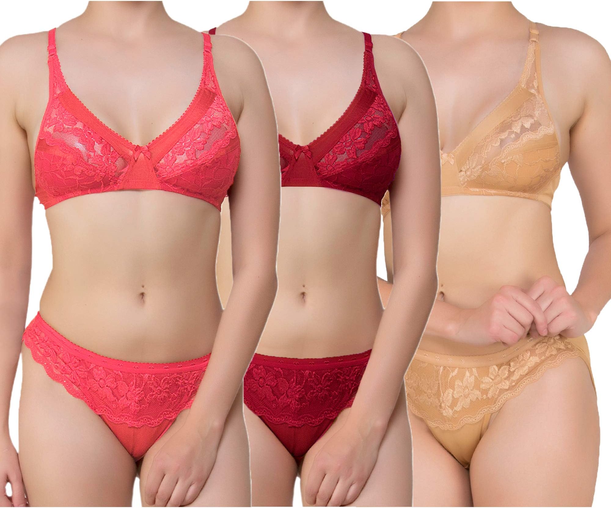 Yes Beauty Women's Lycra Lingerie Set -Set of 3