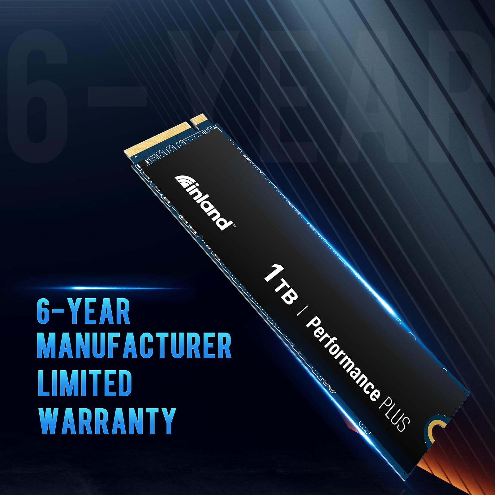 INLAND 1TB Performance Plus NVMe Internal Gaming SSD Solid State Drive Optimized for PS5 - Gen4 PCIe, M.2 2280, DRAM Cache, TLC 3D NAND Flash, Up to 7000MB/s