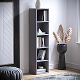 Vida Designs Oxford 5 Tier Cube Bookcase Grey Wood Shelving Unit view 6