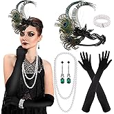 PLULON 1920s Flapper Great Gatsby Accessories Set Fashion Roaring 20's Theme Set