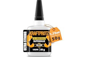 ARKA 3D Printer Liquid Super Glue – XXL 50g / 1.76oz Ultra Thin – Bonds PLA, ABS, PETG, TPU & Nylon – Capillary Action for Micro Repairs – Waterproof, Heat Resistant – KRAFTPROTZ Precision Adhesive