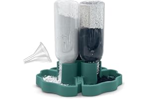 Hermit Crab Gravity Feeder - 3 Well feeders - Green for Greensand, Oyster Shell Flour and Worm castings by Snout and Shell