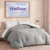 Mellow Marshmellow Comforter, Oeko-TEX Fabric (Gray, Full/Queen) | Extra Fluffy Double-Stuffed Down Alternative Duvet Insert, All-Season Temperature Balancing, Box Stitch, Twin / Twin XL)
