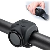 120dB Loud Bike Horn Electric Bell, Waterproof, Work on All Handlebar Sizes | USB-C Rechargeable Bells, 4 Funny Sound, 5 Volume, Small Horns for Ebike Motorcycle Scooter Bicycle, Easy Installation, Black