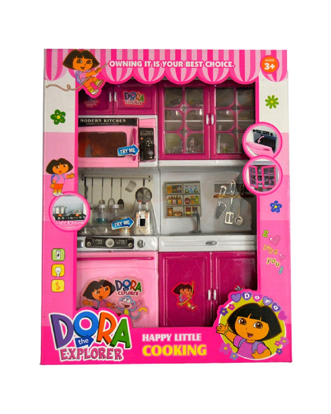 pink colour kitchen set