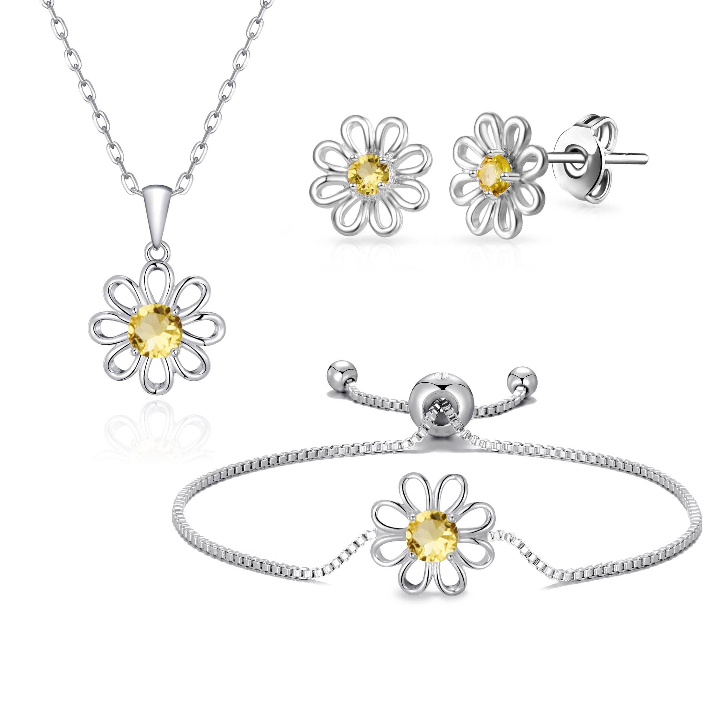 Philip Jones 3pc Daisy Bracelet Set Created with Zircondia® Crystals