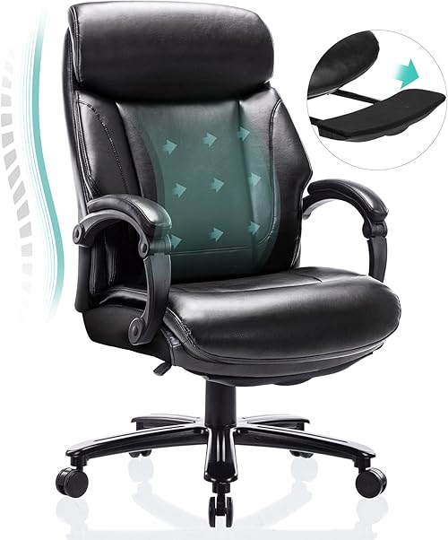 berlin leather faced executive office chair in black