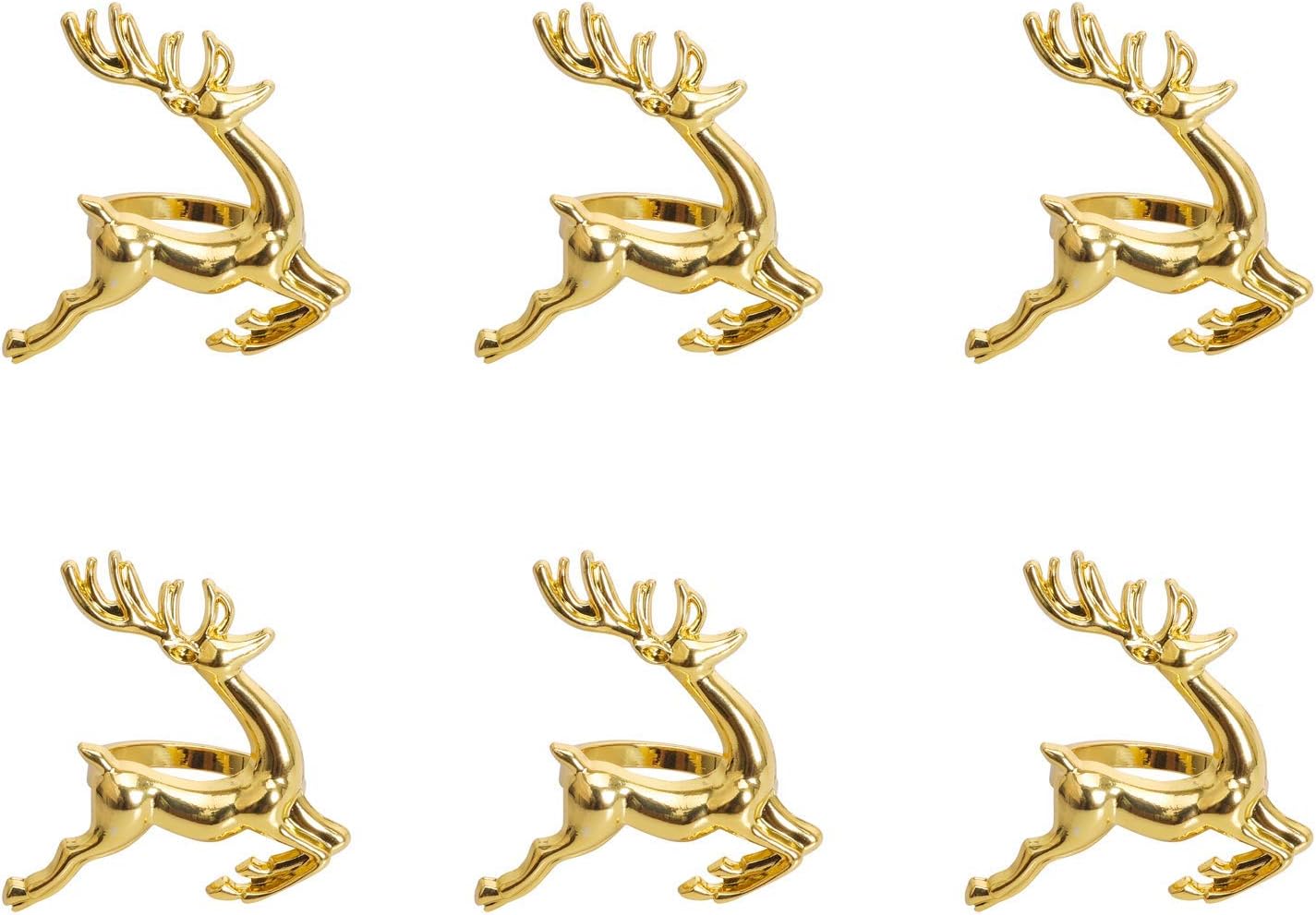 KissDate Napkin Rings, 6Pcs Gold Elk Chic Napkin Rings for Place Settings, Wedding Receptions, Christmas, Thanksgiving and Home Kitchen Dining Table Linen Accessories: Home & Kitchen