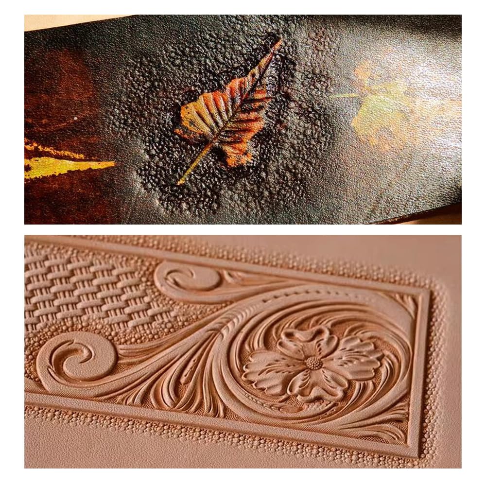 Leather Stamps,3 Pack Professional Leather Background Stamping Tools for Craft Working