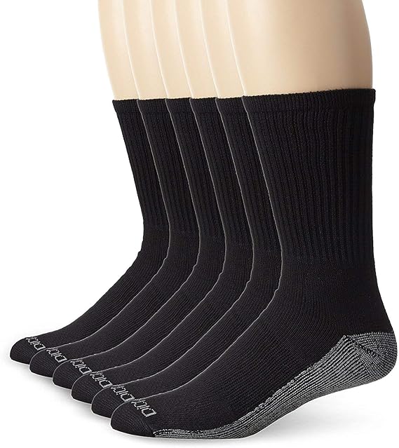 Dickies Men's DriTech Comfort Crew 6pack Socks, (Sock size1315