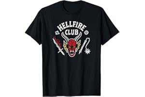 Stranger Things 4 Hellfire Club Skull & Weapons T-Shirt