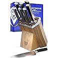 Dalstrong Knife Block Set-8pc-Vanquish Series-Forged High Carbon German Steel-Kitchen Knife Set-Premium Wood Block-Black POM Handle-NSF Certified-Men's Valetines Gift