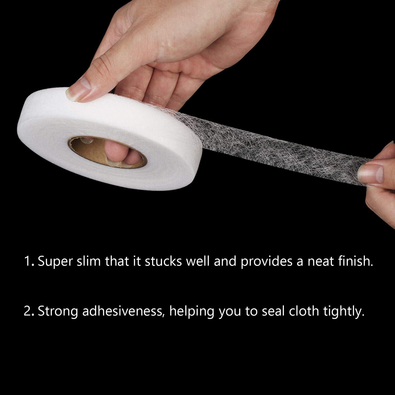 Matogle 4pcs Adhesive No Sewing Tape Iron on Fabric Tapes Roll for Hamming Home Office Clothes Repairing Sealing Items Craft DIY 3 Sizes