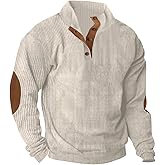 fnnxeal Big and Tall Sweatshirts for Men Hoodies Fall Winter Casual Stand Button Collar Cable Knit Corduroy Pullover Sweaters