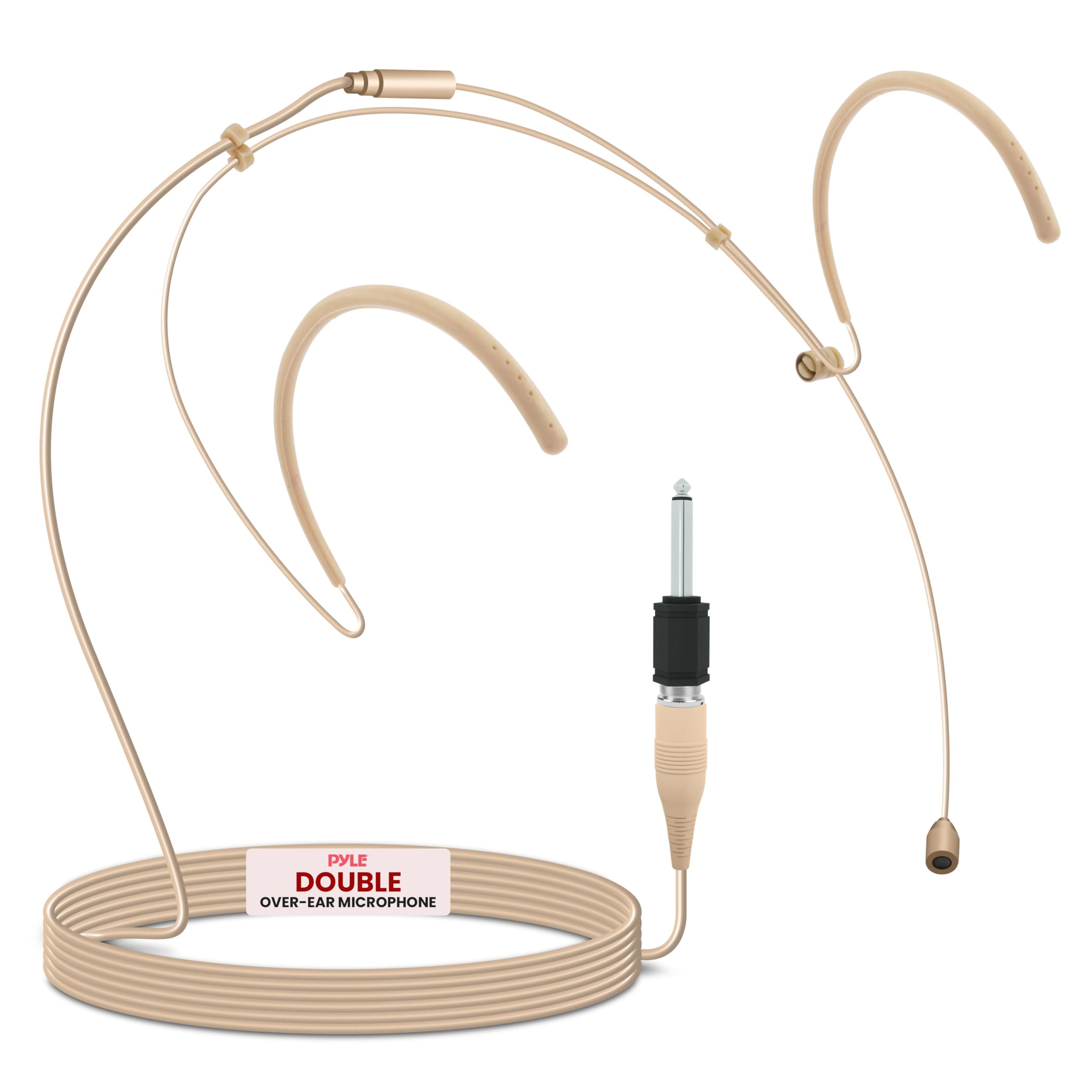 Photo 1 of Pyle Double Over-Ear Microphone Headset - Professional Hands-Free Omnidirectional Wired Audio Boom Condenser Microphone Headset w/ 3.5mm / 1/4" Adapter, 1.2m Cable, and Windscreen.