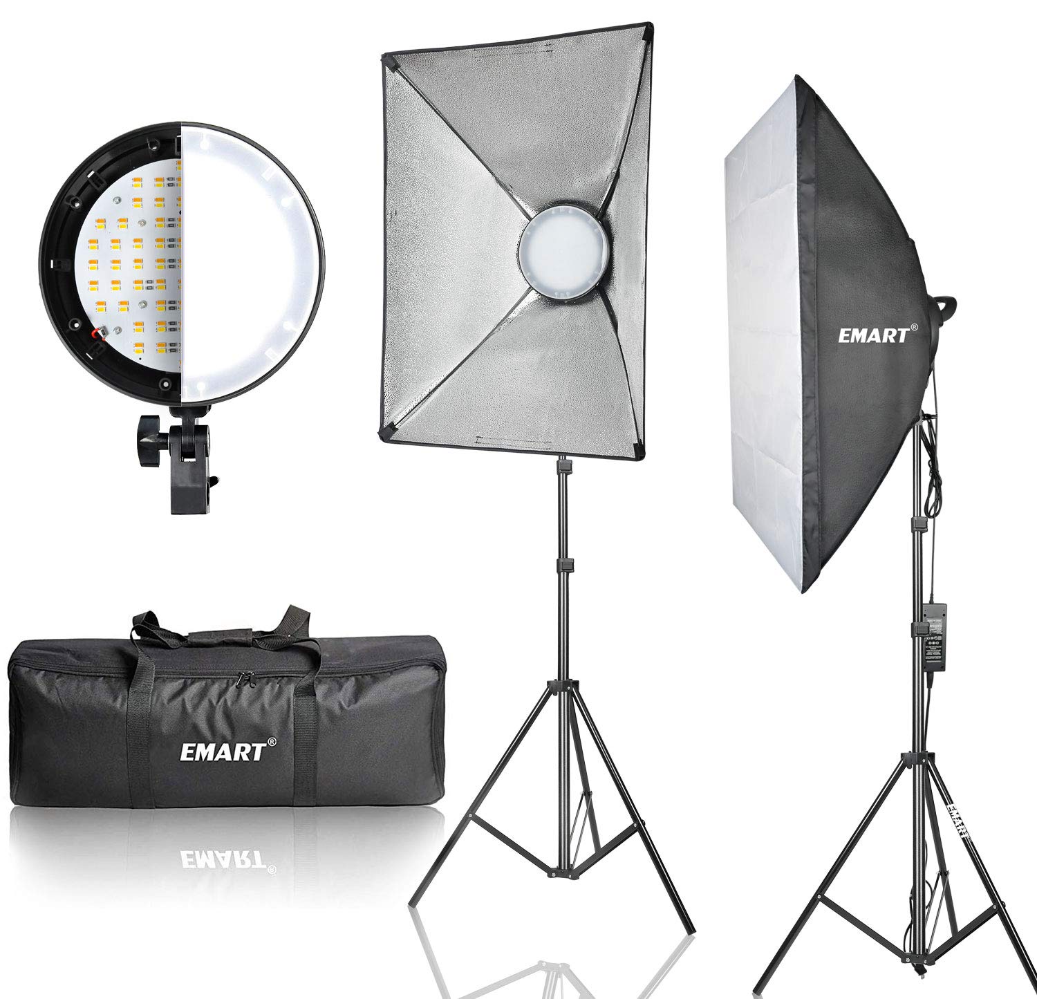 EMART Softbox Photography Lighting Kit 20" x 28" with Dimmable Double Color Temperature, Professional Lighting Photo Equipment for Photo Studio Portraits, Product Photography and Video Shooting