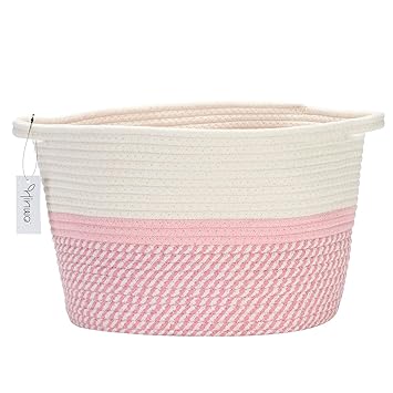 pink nursery storage baskets