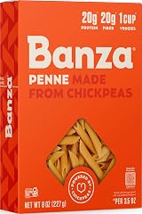 Banza Penne Pasta from Chickpeas - Gluten Free, High Protein, and Lower Carb Protein Penne Chickpea Pasta - 8oz